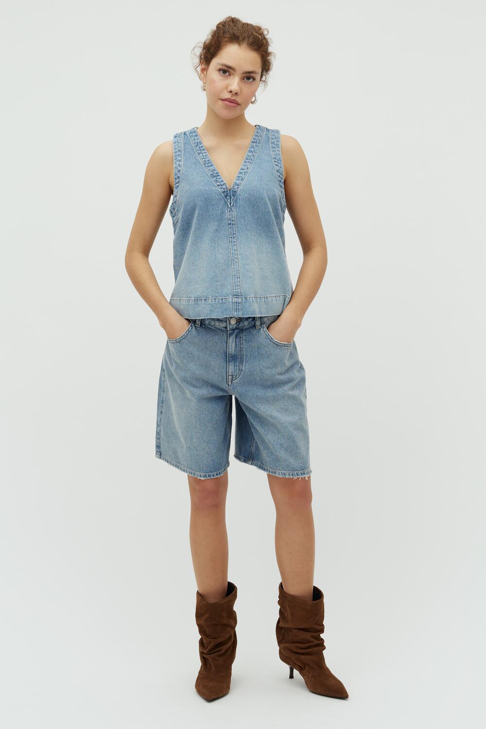 Talina-M denimshorts - V61 Light Blue Brushing